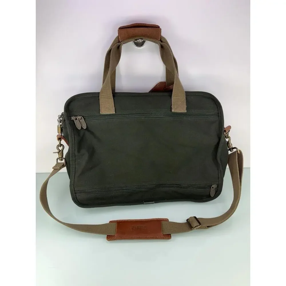 Vintage Dakota By TUMI Messenger Bag 90s Canvas Olive Green Shoulder Strap